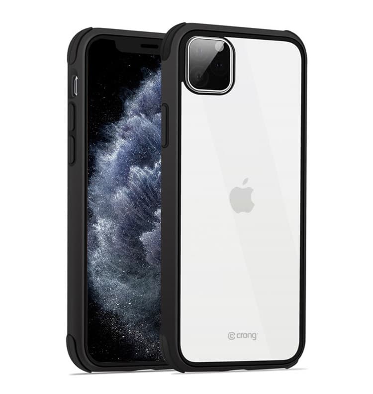 Crong Trace Clear Cover - iPhone 11 Pro Case (Black/Black) 1