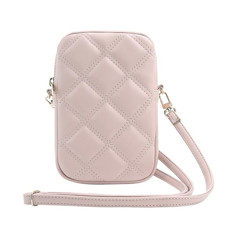 Guess Zip Quilted 4G - Phone bag (pink) 4