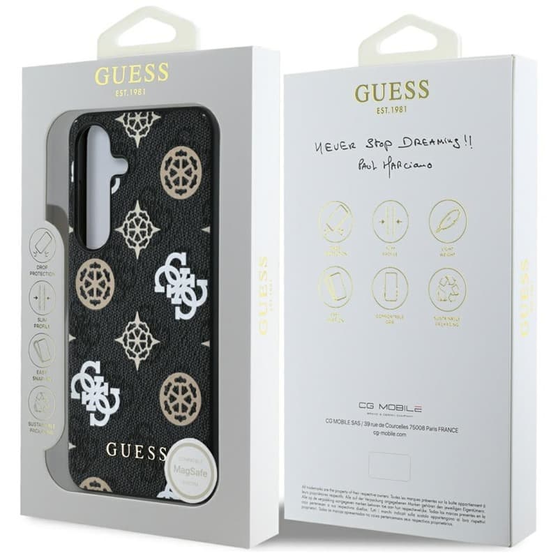 Guess 4G Printed Colored Peony Pattern MagSafe - Case for Samsung Galaxy S25 (black) 8