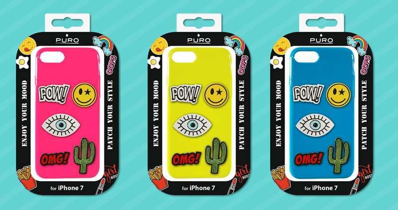 PURO Patch Mania - Case for Samsung Galaxy A3 (2017) containing 5 stickers (yellow) 5