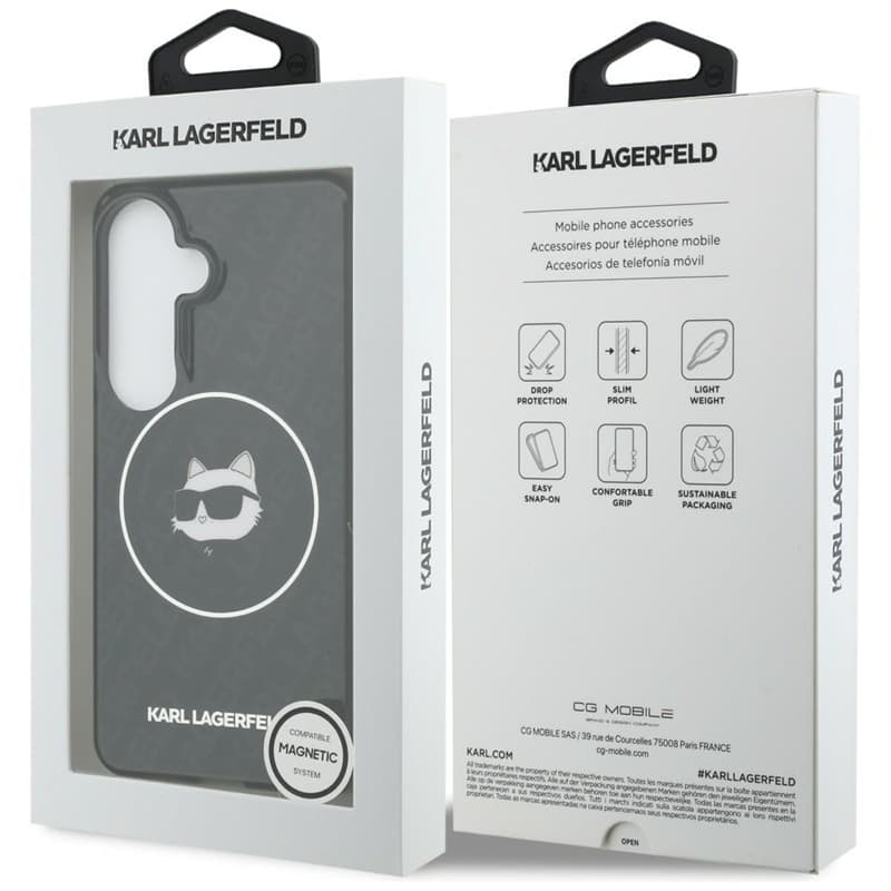 Karl Lagerfeld IML Repeated Choupette MagSafe - Samsung Galaxy S26 Case (Black) 8