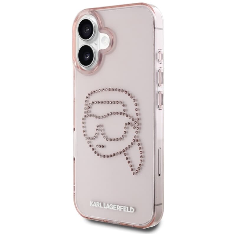 Karl Lagerfeld IML Rhinestones Karl Head - Case for iPhone 16 (pink) 2