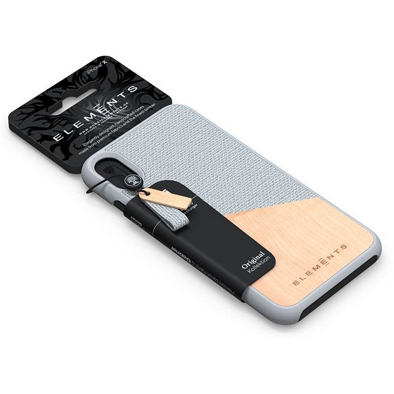 Nordic Elements Original Hel - Case for iPhone Xs Max with real maple wood (Light Grey) 4