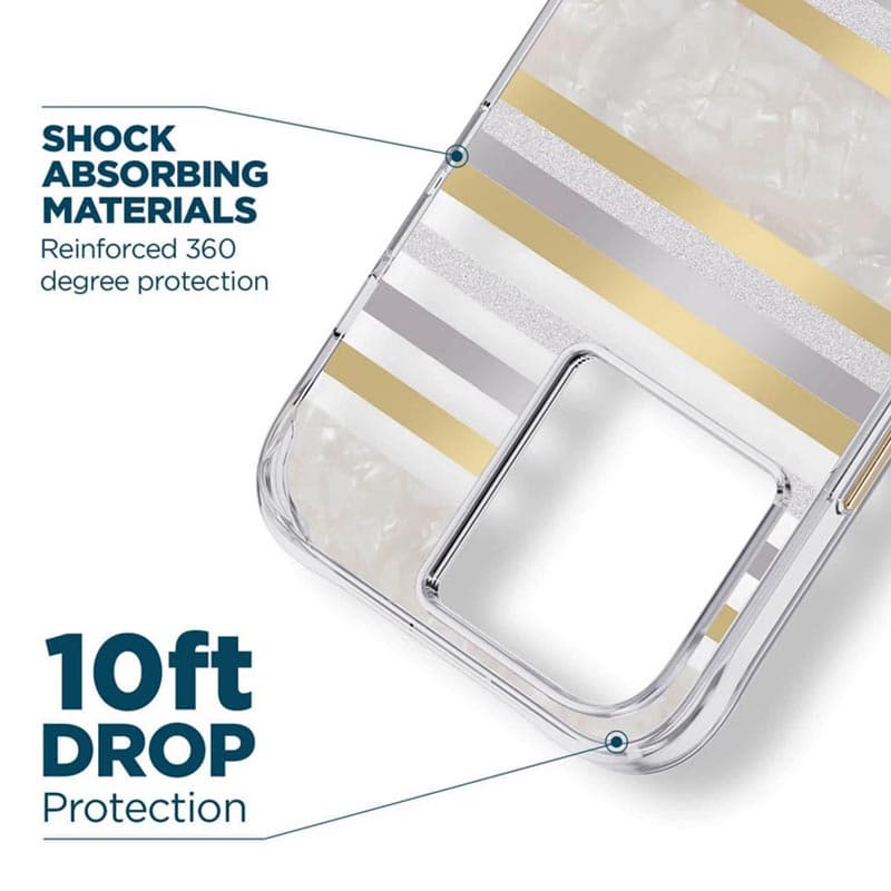 Case-Mate Pearl Stripes MagSafe - Case decorated with mother-of-pearl for iPhone 14 Pro (Pearl Stripes) 6