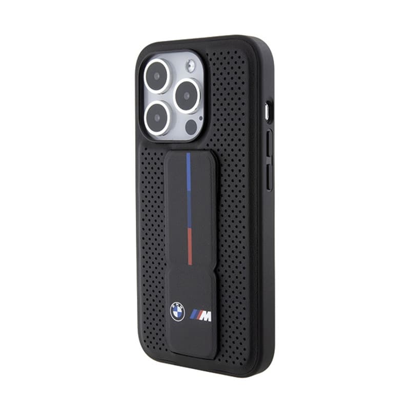 BMW Grip Stand Smooth & Perforated - Case for iPhone 15 Pro (Black) 3