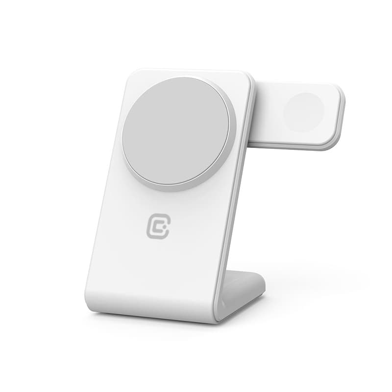 Crong MagSpot Pivot Stand - 3-in-1 Wireless Charger with MagSafe for iPhone, Apple Watch, and AirPods (White) 7