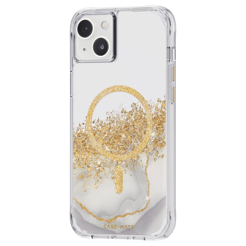 Case-Mate Karat MagSafe - Case decorated in gold for iPhone 14 Plus (Marble) 3