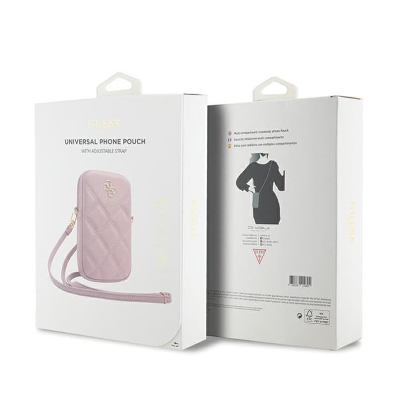 Guess Zip Quilted 4G - Phone bag (pink) 5
