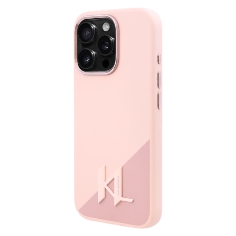 Karl Lagerfeld Silicone Shadow Metal Initial MagSafe - Case for iPhone 16 Pro Max (pink) 2