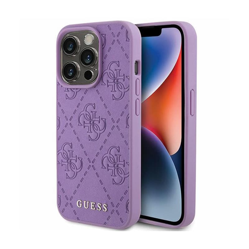 Guess Leather 4G Stamped - Case for iPhone 15 Pro Max (Purple) 1
