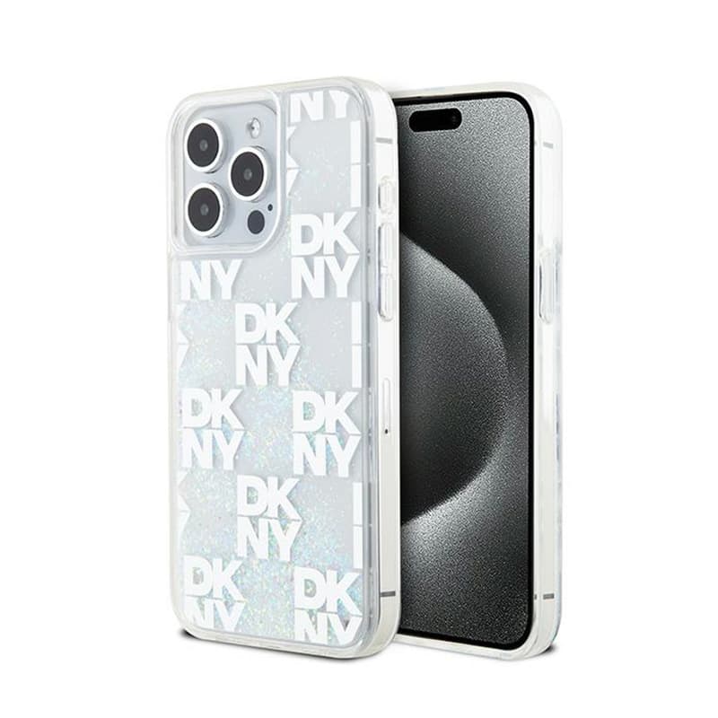 DKNY Liquid Glitter Multilogo - Case for iPhone 15 Pro Max (white) 1