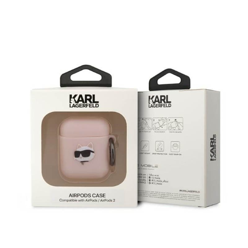 Karl Lagerfeld Silicone NFT Choupette Head 3D - AirPods 1/2 gen case (pink) 3