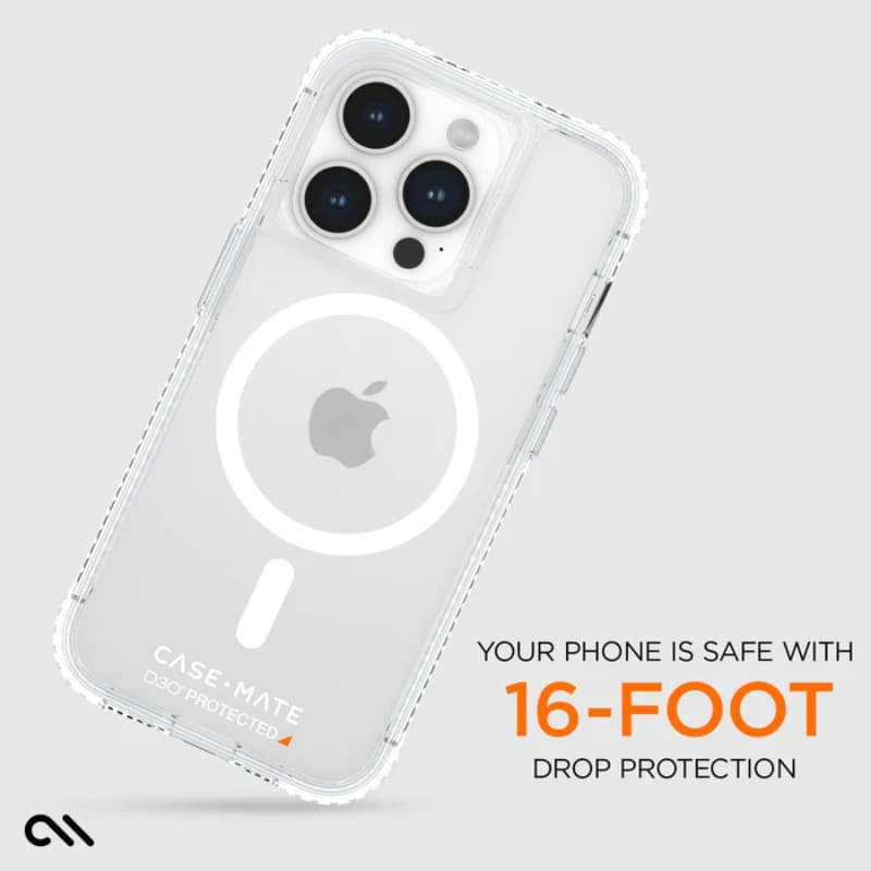 Case-Mate Ultra Tough plus D3O MagSafe - iPhone 15 Pro Case (Clear) 7
