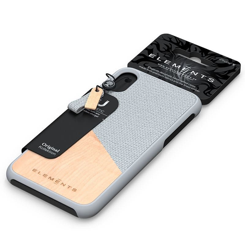 Nordic Elements Original Hel - Case for iPhone Xs Max with real maple wood (Light Grey) 5