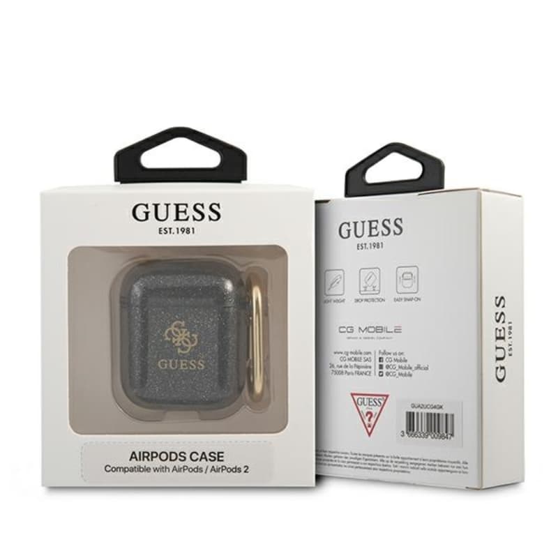 Guess Colored Glitter - Case for Airpods (black) 4
