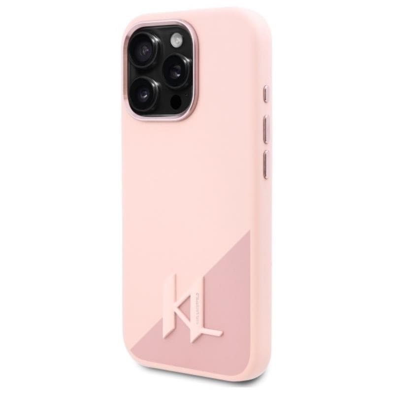 Karl Lagerfeld Silicone Shadow Metal Initial MagSafe - Case for iPhone 16 Pro (pink) 2