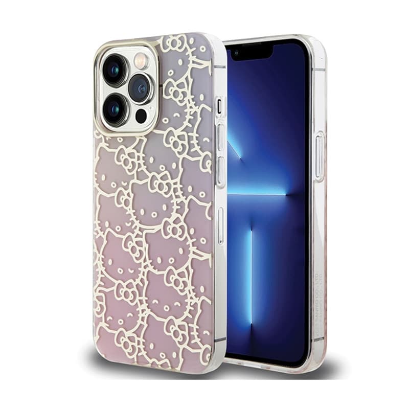 Hello Kitty IML Gradient Electrop Crowded Kitty Head - Case for iPhone 14 Pro (pink) 1