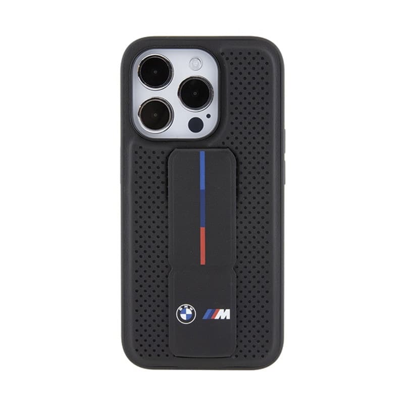 BMW Grip Stand Smooth & Perforated - Case for iPhone 15 Pro (Black) 4
