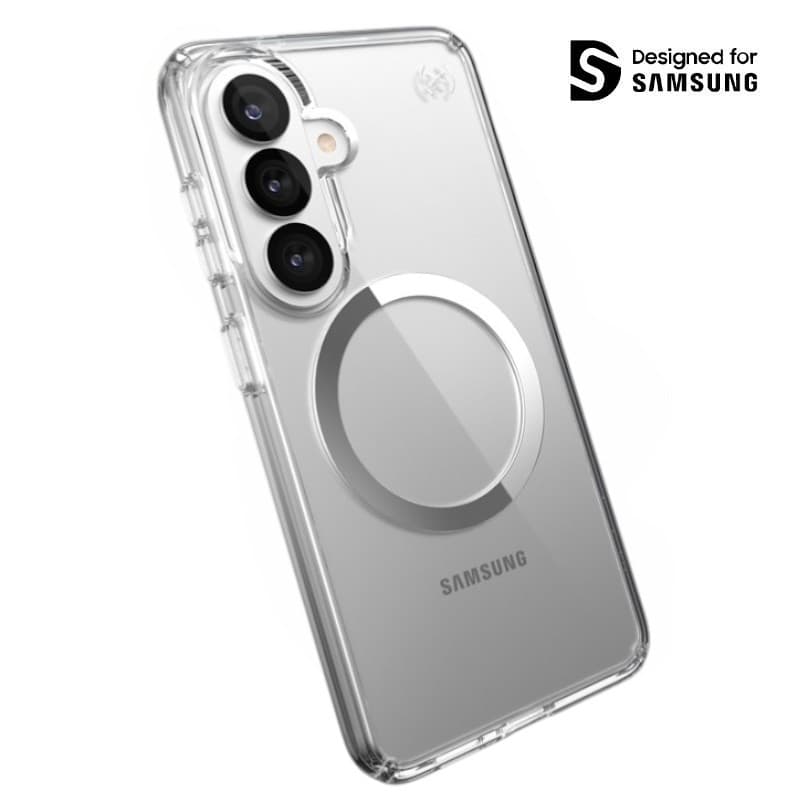 Speck Presidio Perfect-Clear Magnet - Samsung Galaxy S26 MagSafe Case (Clear/Clear/Silver) 1