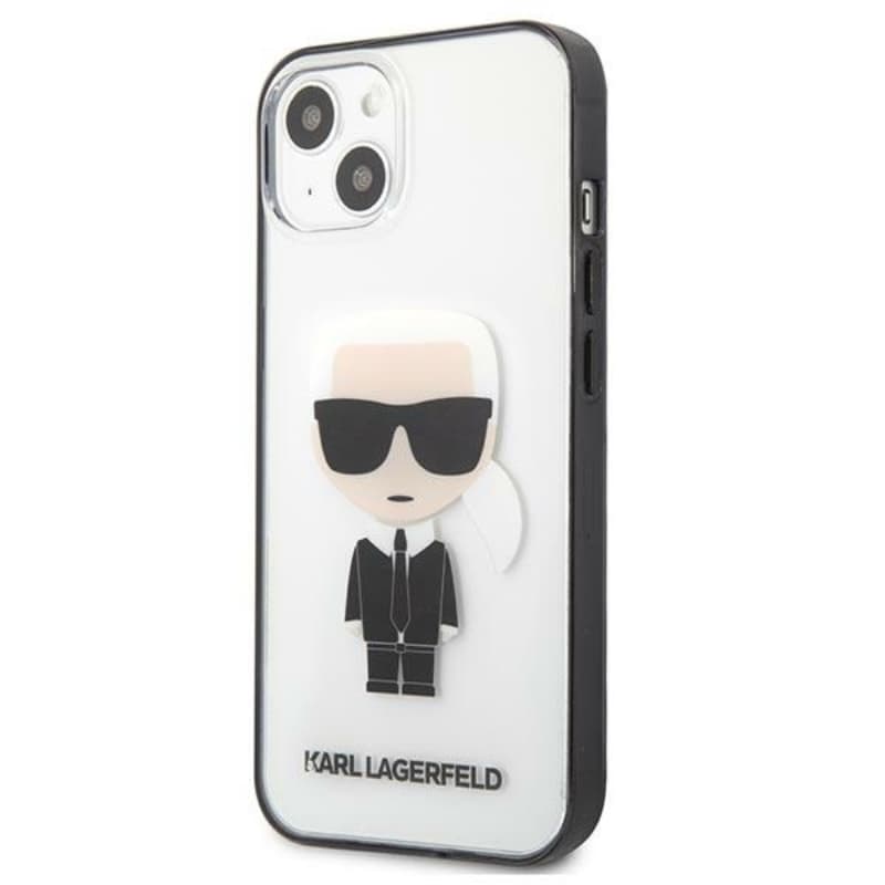 Karl Lagerfeld Ikonik Karl - Case for iPhone 13 mini (Transparent / Black Frame) 2
