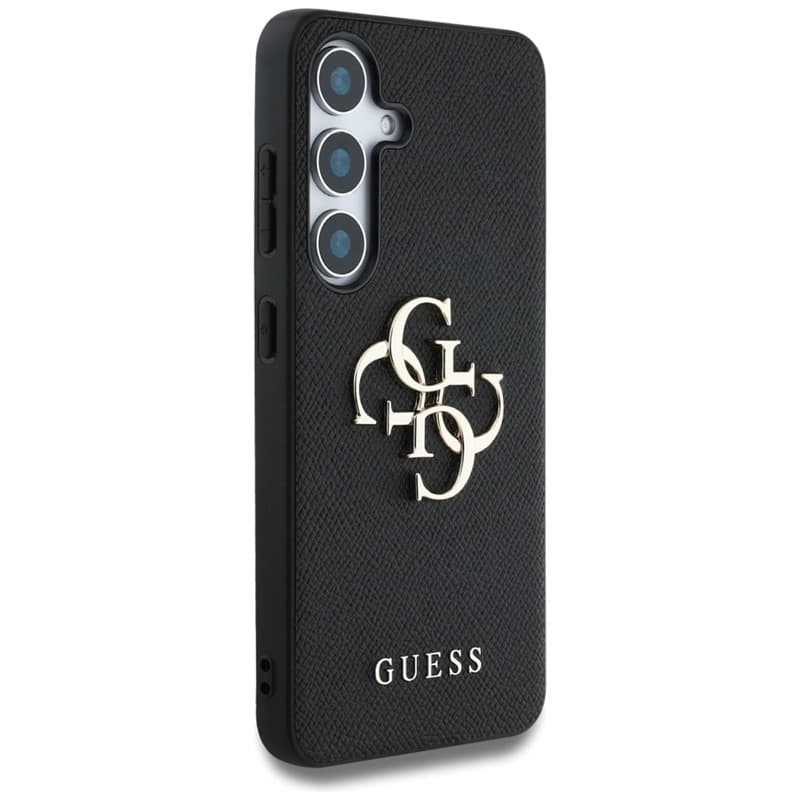 Guess Grained Big 4G Logo Small Classic Logo - Case for Samsung Galaxy S25 (black) 4