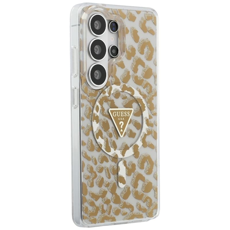 Guess IML Leopard Print Triangle MagSafe - Samsung Galaxy S26 Ultra Case (Brown) 4