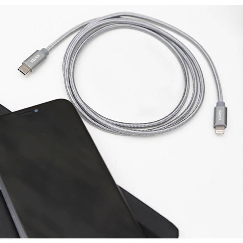 Kanex Premium DuraBraid USB-C to Lightning Cable (Silver) 4