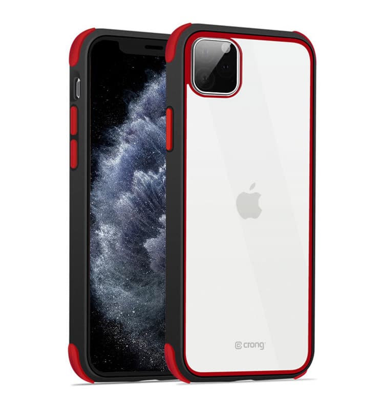 Crong Trace Clear Cover - iPhone 11 Pro Case (Black/Red) 1