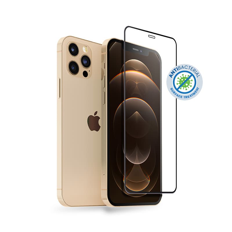 Crong Anti-Bacterial 3D Armor Glass – 9H tempered glass for the entire iPhone 12 Pro Max screen + installation frame