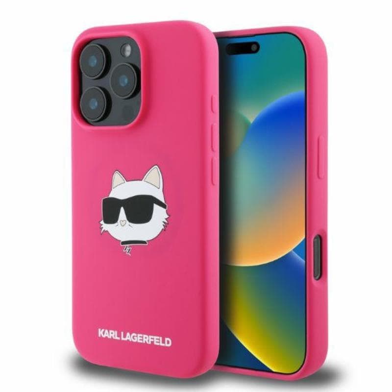 Karl Lagerfeld Silicone Choupette Head Print MagSafe - Case iPhone 16 Pro Max (fuchsia) 1