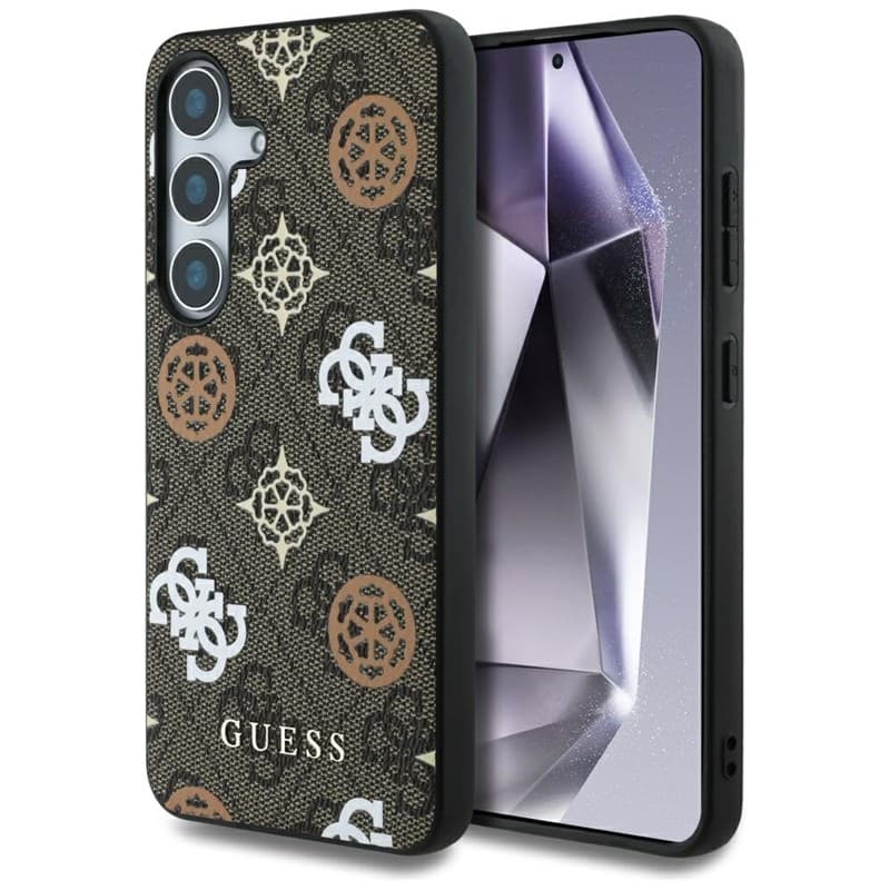 Guess 4G Printed Colored Peony Pattern MagSafe - Case for Samsung Galaxy S25 (brown)