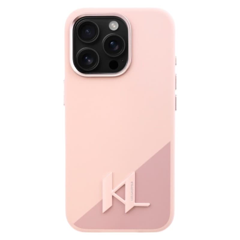 Karl Lagerfeld Silicone Shadow Metal Initial MagSafe - Case for iPhone 16 Pro Max (pink) 3