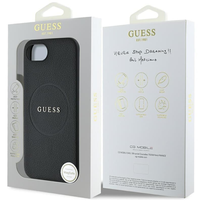 Guess Grained Ring MagSafe - Case for iPhone 16e (black) 8
