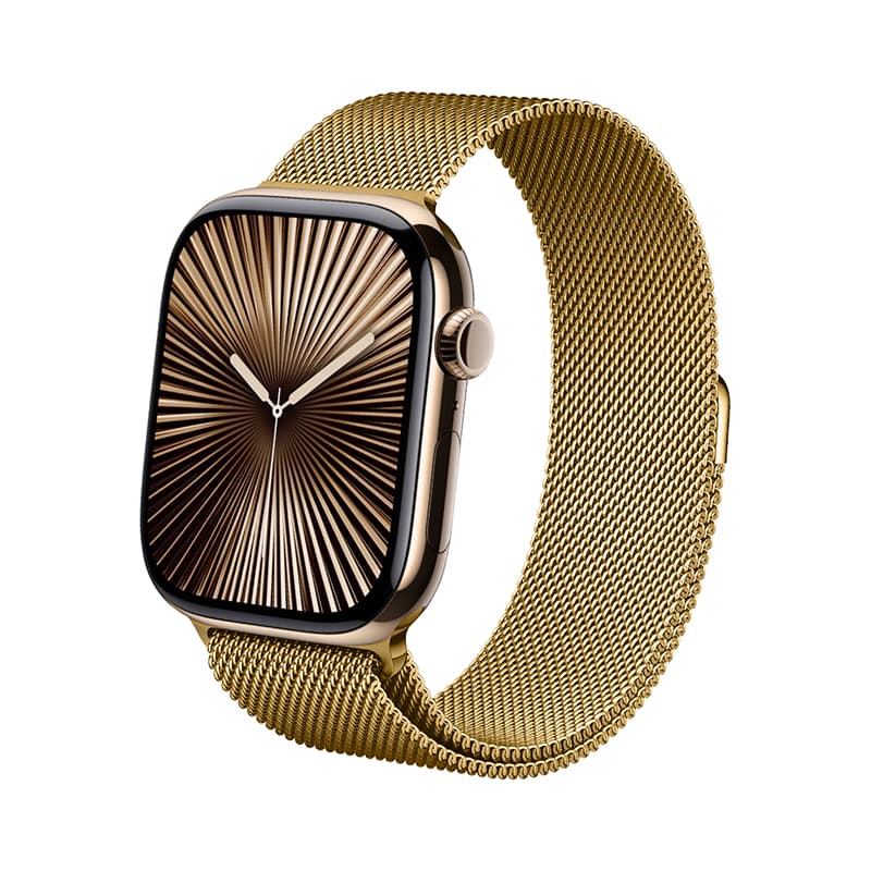 Crong Milano Steel - Stainless Steel Strap for Apple Watch 44/45/46/49 mm (Gold) 3