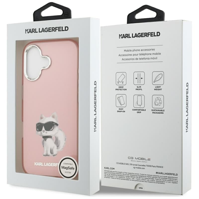 Karl Lagerfeld IML Aquarelle Choupette & Logo MagSafe - Case for iPhone 17 (pink) 8