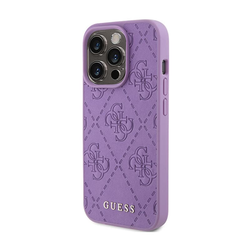 Guess Leather 4G Stamped - Case for iPhone 15 Pro Max (Purple) 2