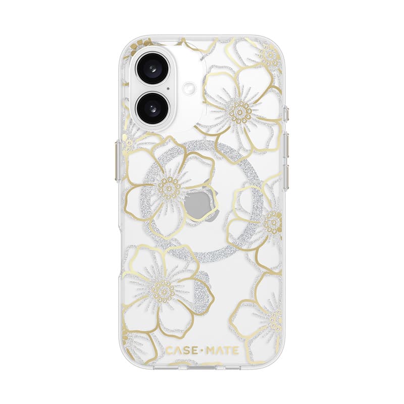 Case-Mate Floral Gems MagSafe - Case for iPhone 16 (Gold) 2