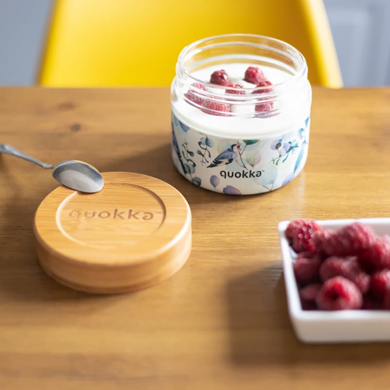 Quokka Deli Food Jar - Glass Food Container / Lunchbox 500 ml (Blue Nature) 2