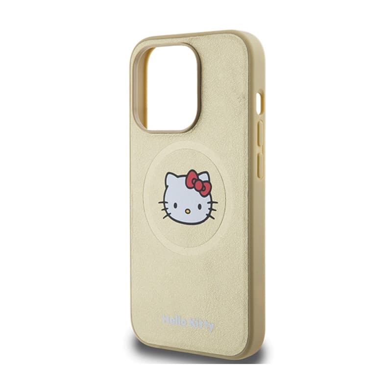 Hello Kitty Leather Kitty Head MagSafe - Case for iPhone 15 Pro Max (Gold) 6