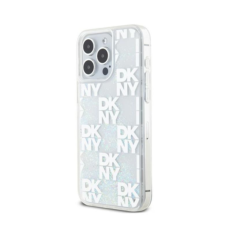 DKNY Liquid Glitter Multilogo - Case for iPhone 15 Pro Max (white) 2