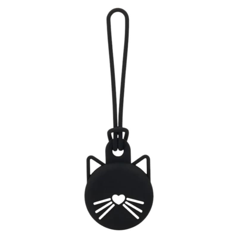 Kate Spade New York Holder - Protective Case Keychain for Apple AirTag 1 / 2 (Black Cat)