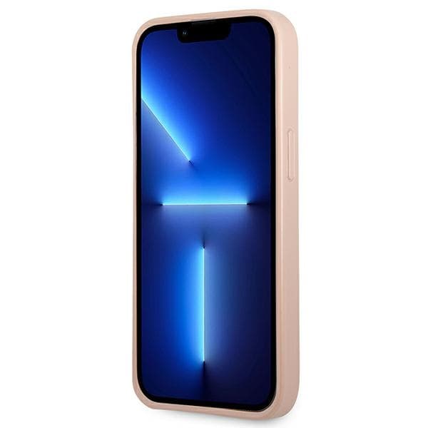 Guess Saffiano Double Card Triangle - Cover for iPhone 13 Pro (Pink) 5