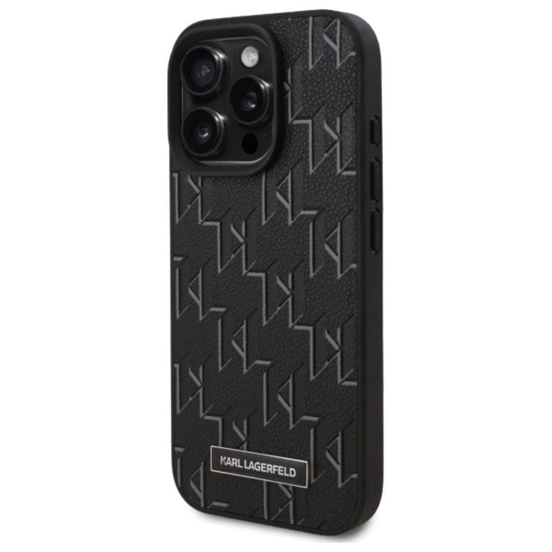 Karl Lagerfeld Leather Monogram Metal Logo MagSafe - Case for iPhone 16 Pro Max (black) 2
