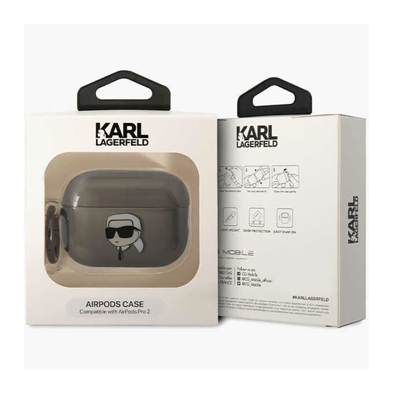 Karl Lagerfeld NFT Ikonik Karl Head - Case for Apple AirPods Pro 2 (Black) 4