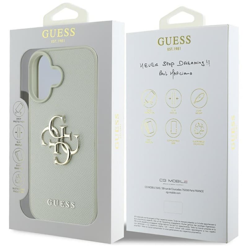 Guess Grained Big 4G Logo Small Classic Logo - Case for iPhone 16 (green) 8