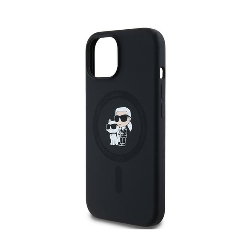 Karl Lagerfeld Silicone Karl & Choupette MagSafe - Case for iPhone 15 Plus / 14 Plus (Black) 6