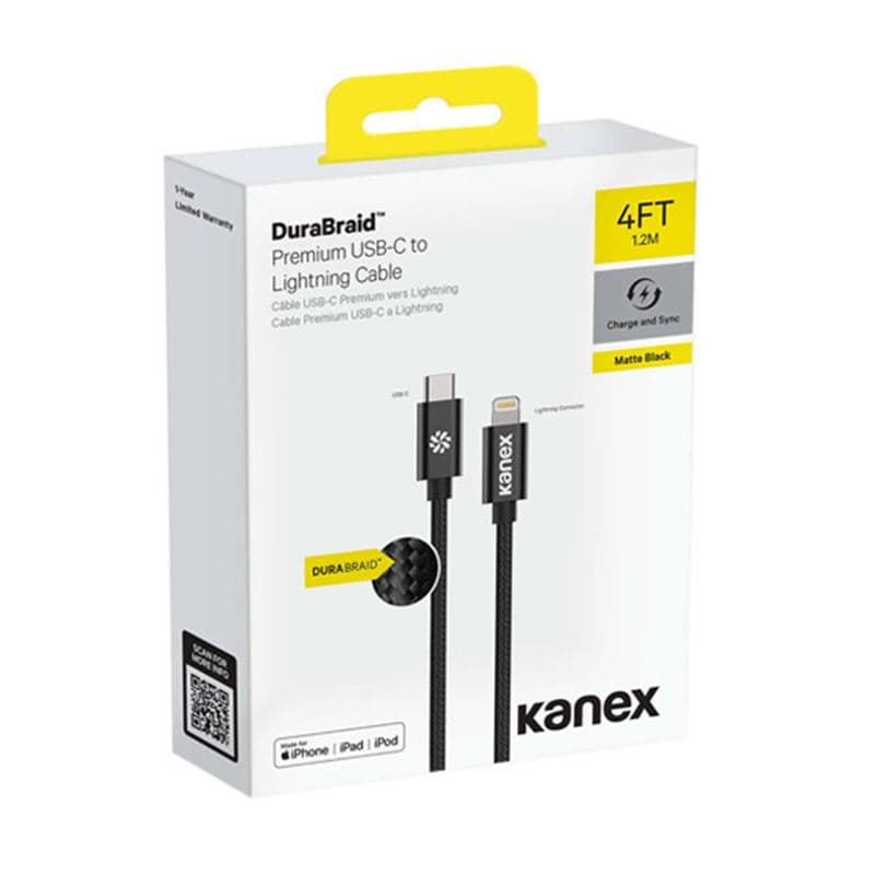 Kanex Premium DuraBraid USB-C to Lightning Cable (Silver) 5
