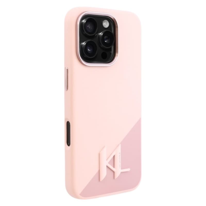 Karl Lagerfeld Silicone Shadow Metal Initial MagSafe - Case for iPhone 16 Pro Max (pink) 4