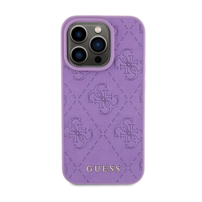 Guess Leather 4G Stamped - Case for iPhone 15 Pro Max (Purple) 3