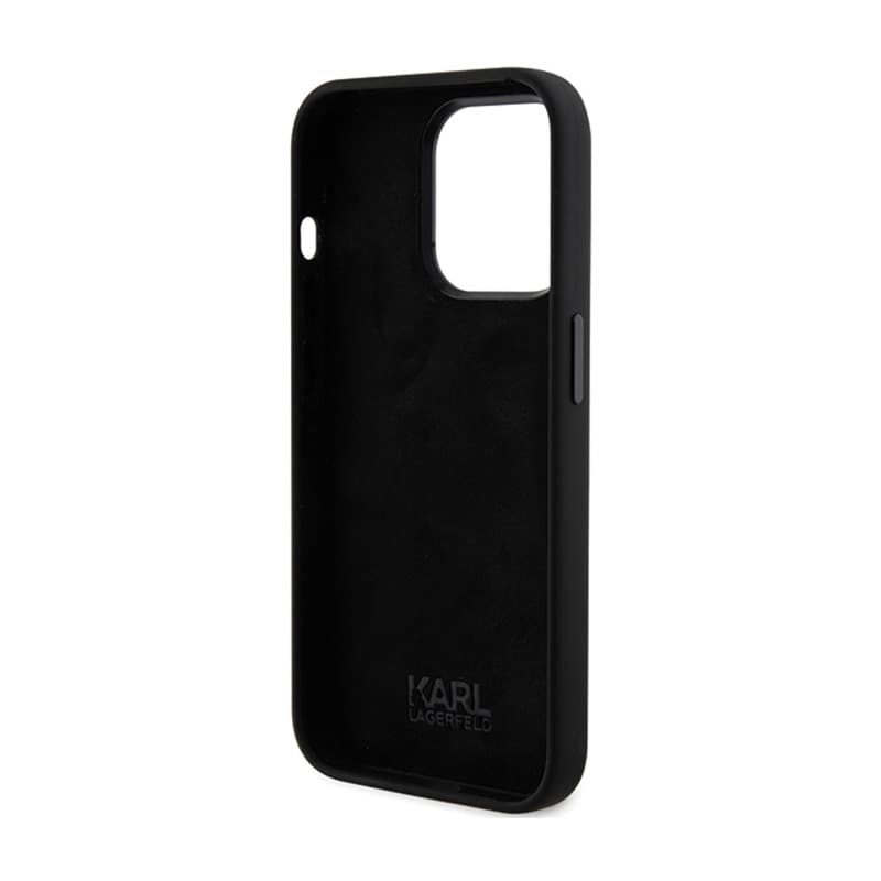 Karl Lagerfeld Silicone Ikonik Metal Pin - iPhone 15 Pro Case (Black) 7